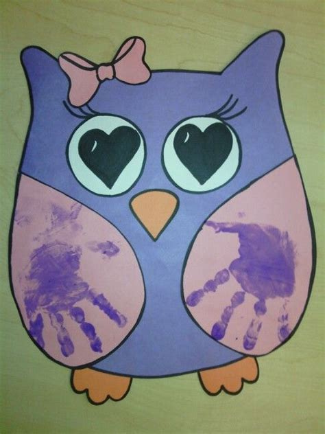 owl hand print card  cute     owl   card