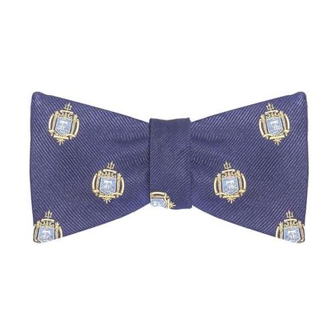 Us Naval Academy Insignia Bowtie In Navy Blue By M Lahart