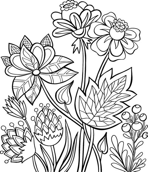 summer flowers coloring pages   fun printable coloring pages