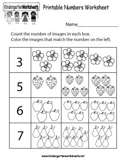 printable number worksheets kindergarten math numbers