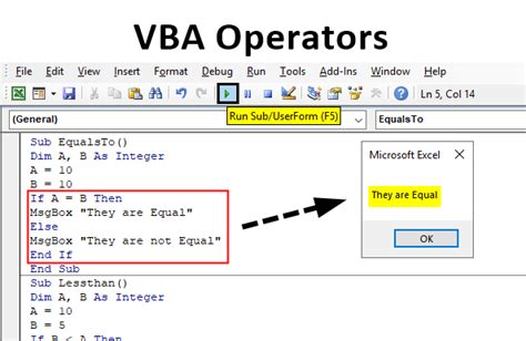 vba operators    operators function  excel vba