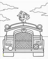Coloring Truck Fire Marshall Paw Patrol Pages Divyajanani sketch template
