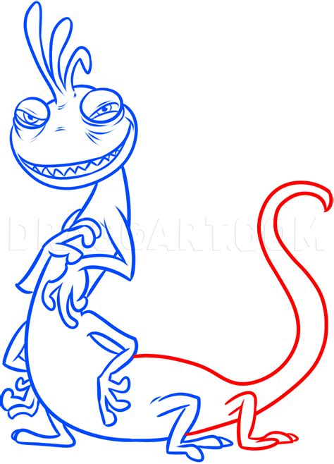 How To Draw Monsters Inc Randall Step By Step Drawing Guide By Dawn