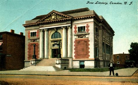 library postcards   library camden  jersey