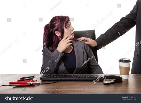 secretary sitting desk mans hand  stock photo  shutterstock