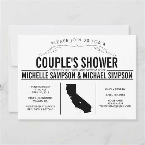 couple s shower invitation zazzle