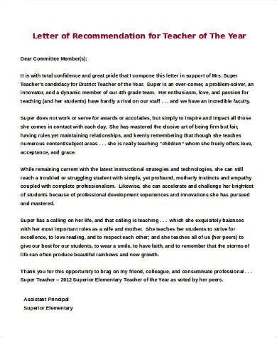 sample letters  recommendation   teacher  ms word