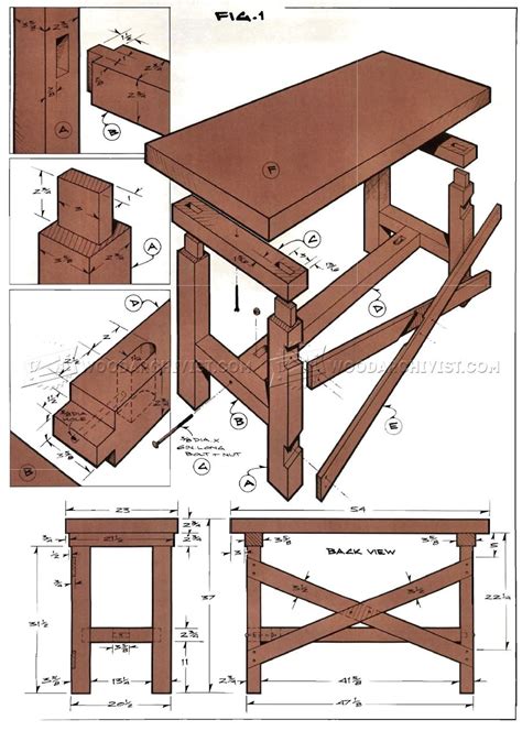 simple workbench plans woodarchivist