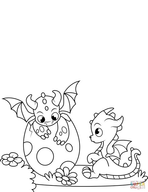 newly hatched dragons coloring page  printable coloring pages