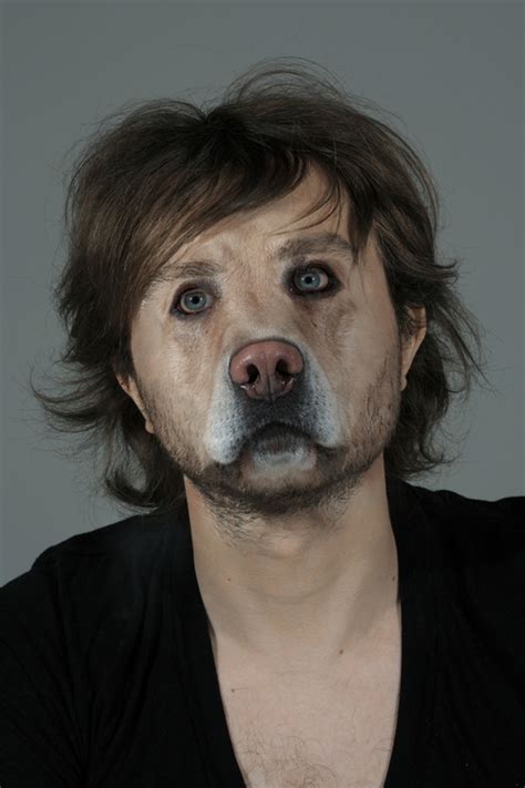 nerdilista neda embrace  weird dog  human face