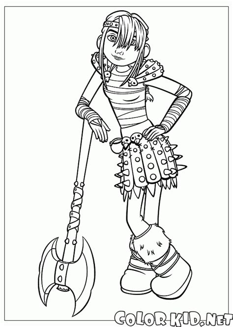 coloring page warrior girl
