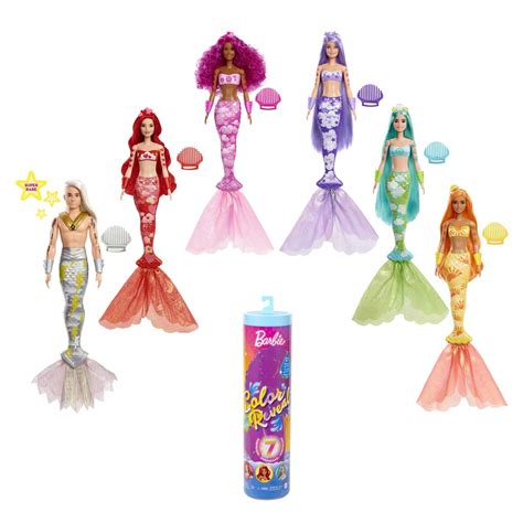 buy barbie color reveal doll accessories rainbow mermaid series
