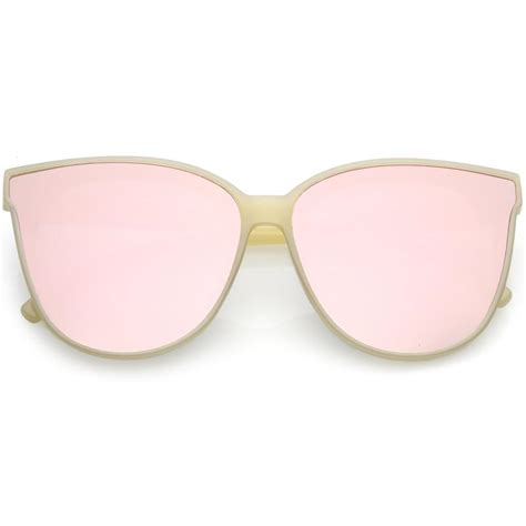 women s modern infinity flat mirrored lens cat eye sunglasses zerouv