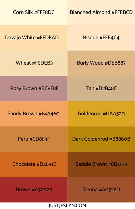 names  colors  ideas  inspire   project  hex