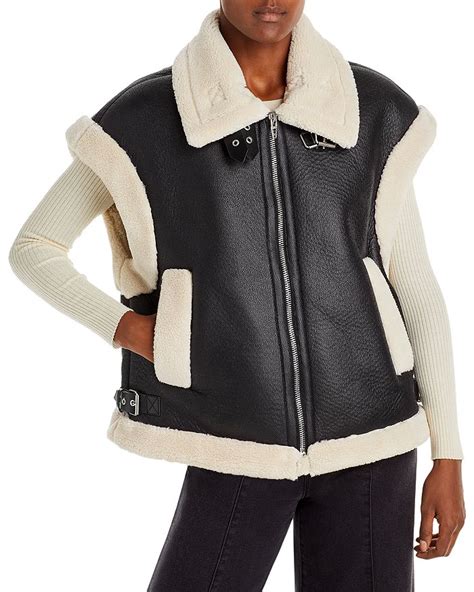 blanknyc faux leather sherpa trimmed vest bloomingdales