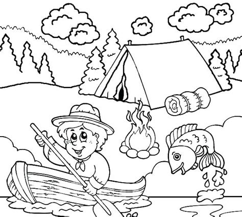 boy fishing coloring page  getcoloringscom  printable