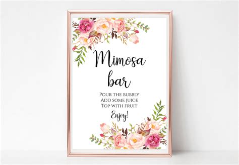 mimosa bar templates  printables