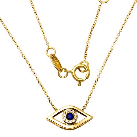 gold diamond  sapphire evil eye necklace stonedlove  suzy