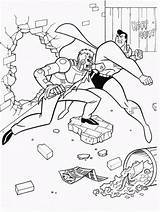 Coloring Superman Bad Printable Guy Fights Pages Ecoloringpage sketch template
