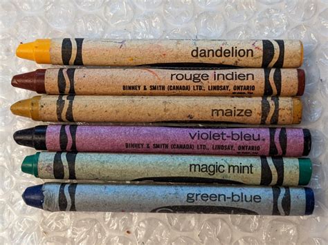 crayola crayon discontinued colors binney smith maize magic mint