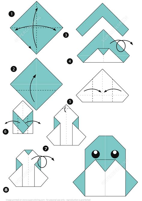 origami penguin instructions  printable papercraft