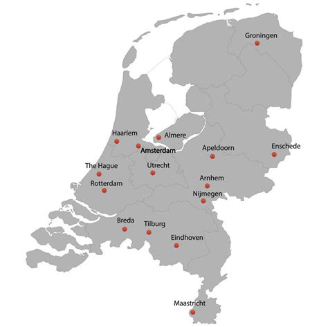 map  netherlands cities major cities  capital  netherlands
