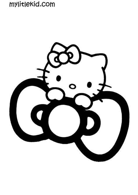 kitty bow coloring page coloring pages