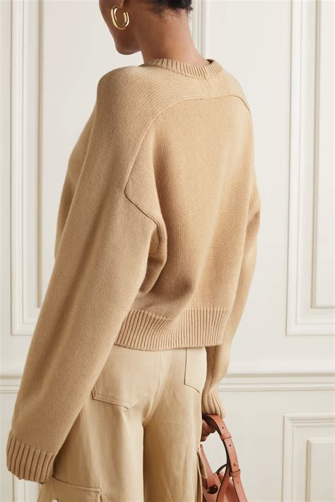 loulou studio bruzzi oversized cropped wool  cashmere blend sweater net  porter dk chic