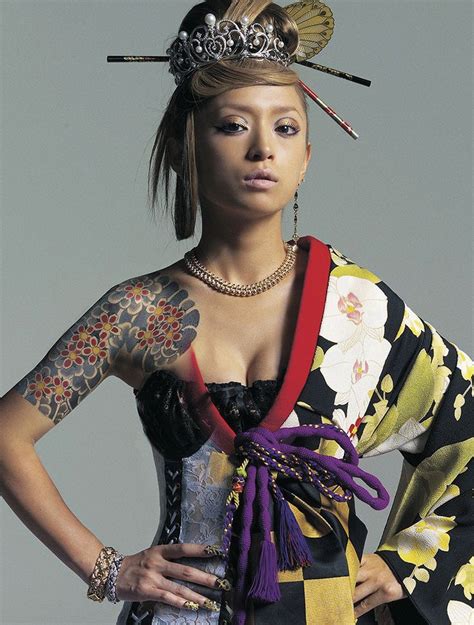 thekimonogallery ayumi hamasaki of japan in japanese inspired outfit