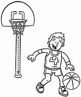 Basketball Coloring Child Fun sketch template