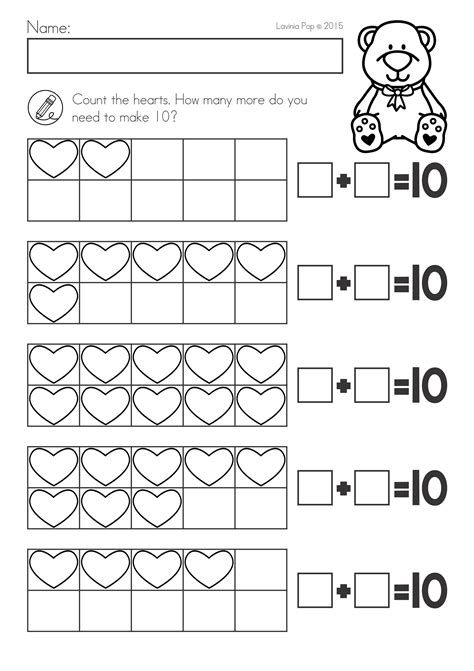 printable decomposing numbers kindergarten worksheets