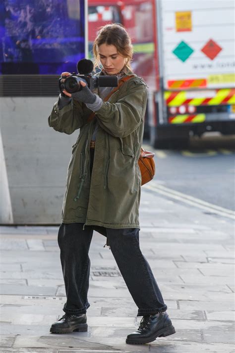 lily james on the set of what s love go to do wth it in london 01 18