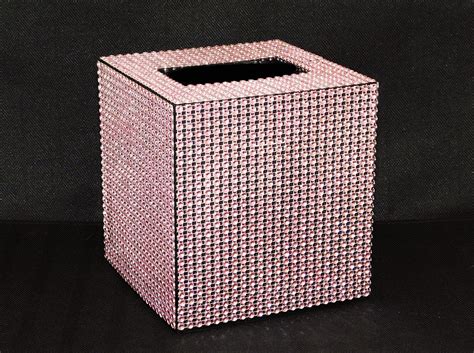 light pink bling  black square paper mache tissue box cover etsy   tissue box covers
