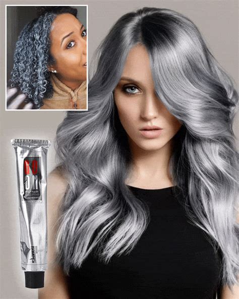 Light Gray Color Natural Permanent Hair Dye Cream Smoky Gray Punk Style