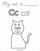 Coloring Cat Cursive Built California Usa sketch template