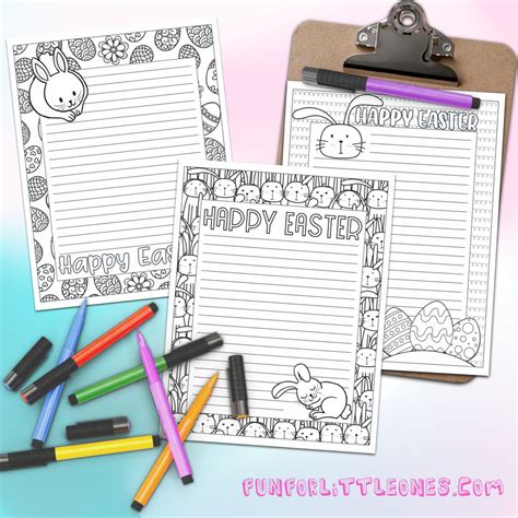 easter stationery set coloring pages  printable