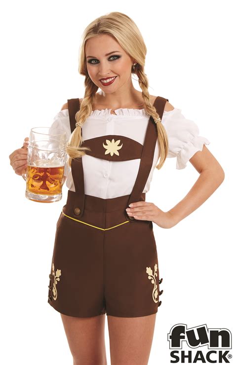 Mesdames Bavarois Lederhosen Girl Costume Pour Fête De La Bière Bière