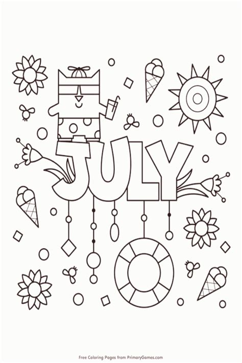 coloring pages  july
