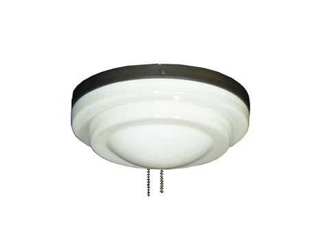 ceiling fan low profile light with stepped white glass