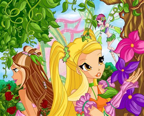 Winx Fairy Blond Plant Magic Wing Floral Stella Blossom Fantasy