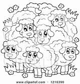Sheep Flock Clipart Happy Outlined Illustration Visekart Royalty Vector Copyright Clipground Clipartof sketch template