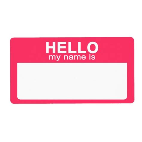 Hello My Name Is Hot Pink Name Tag Labels Zazzle Ca