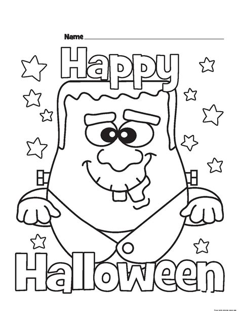 halloween happy monster coloring pagesprintable  kids