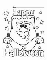 Coloring Pages Halloween Monster Happy Printable Kids Print Total Views Freekidscoloringpage 2734 sketch template