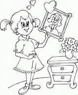 Hanging Mom Girl Coloring sketch template