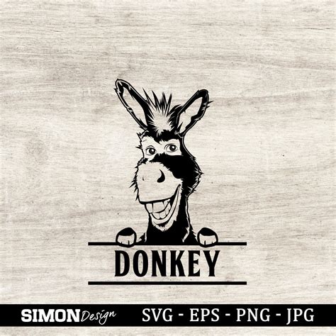 donkey head donkey svg farm animal silhouette  cricut etsy
