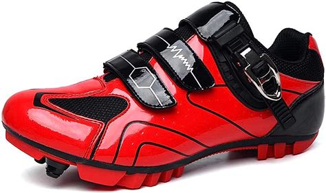 vipbqo cleats mens cycling shoes mountain bike shoes size   red size  uk amazoncouk