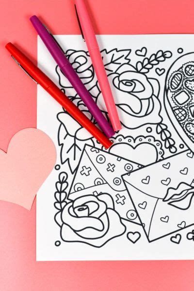 printable valentines day coloring page    love