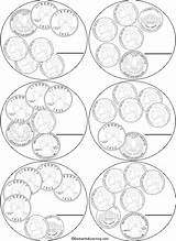 Money Quarters Coins Much Learning Each Group Pennies Coloring Howmany Enchantedlearning Enchanted Math sketch template