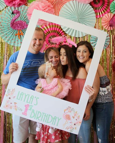 flamingo first birthday backdrop party photobooth